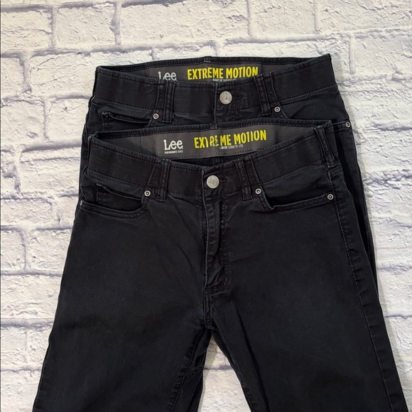 LEE Jeans 30 X 34 Extreme Motion Straight Leg Black Jeans Bundle of 2 Pairs - Picture 1 of 16